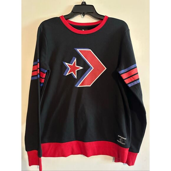 Converse black with blue/red details kids pullover crewneck sweater size Xlarge - Picture 1 of 4